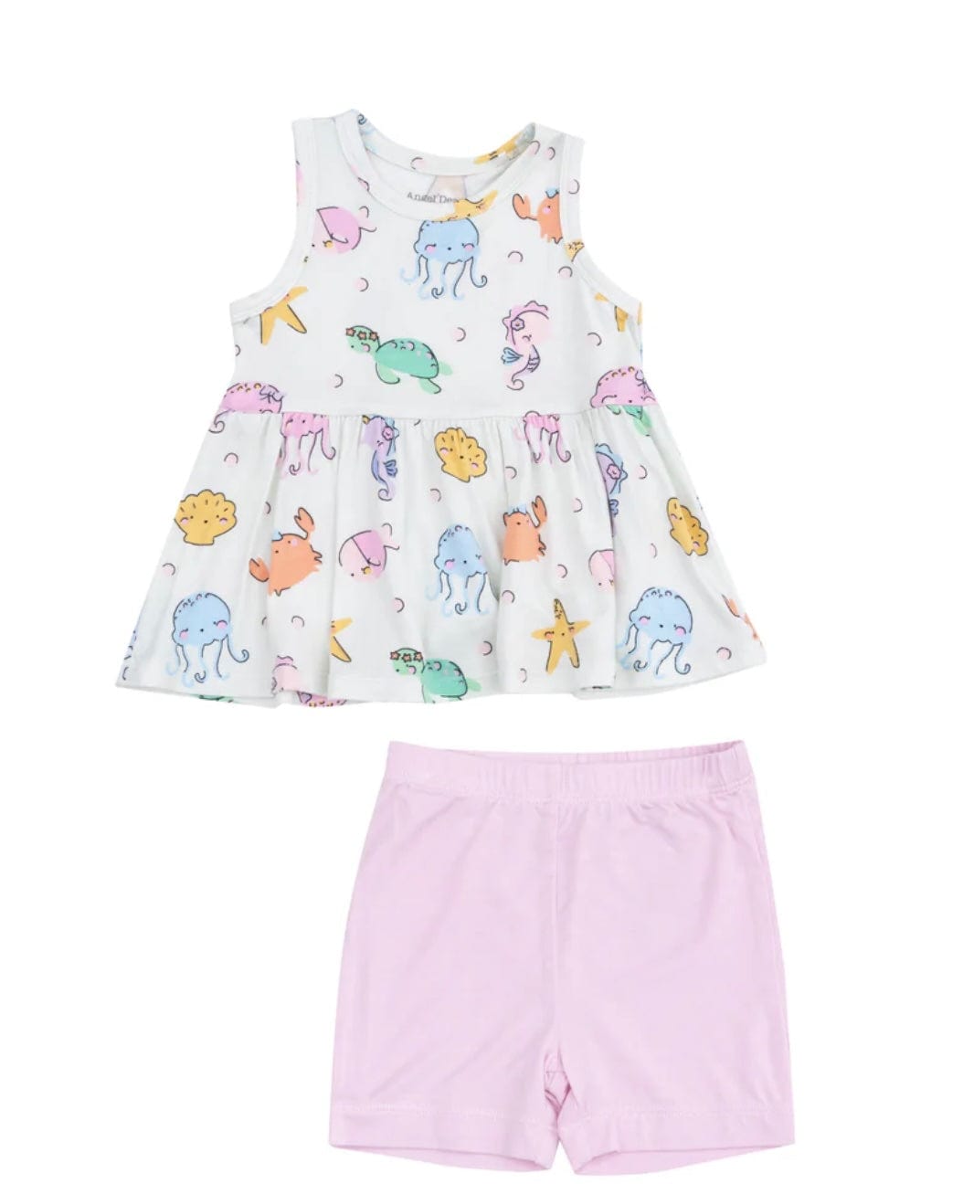 Angel Dear Peplum Tank Top & Bike Short Cute Sea Creatures