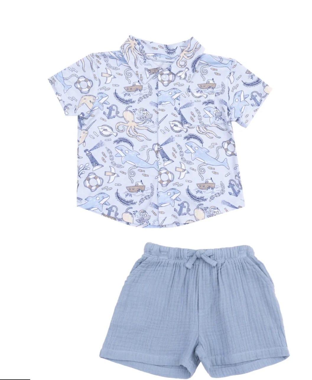 Angel Dear Polo and Muslin Short Set Nautical Notebook