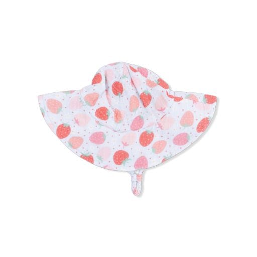ANGEL DEAR Angel Dear Girls Accessories-headwear Strawberry Bliss - Wide Brim Sun Hat