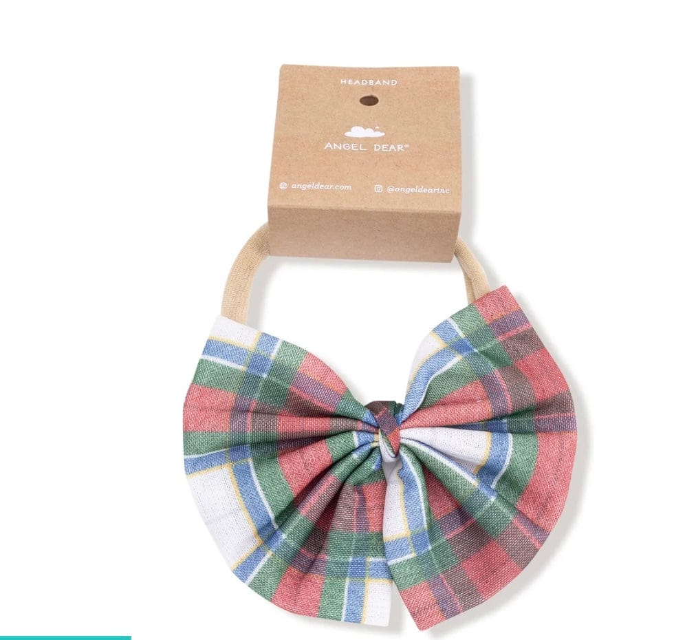Angel Dear Holiday Plaid Big Tulle Bow