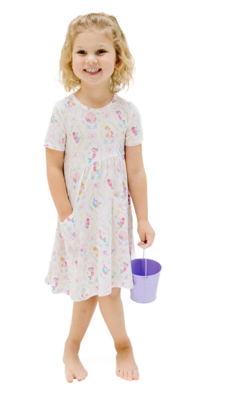 Angel Dear Short Sleeve Twirly Dress - Mermaids