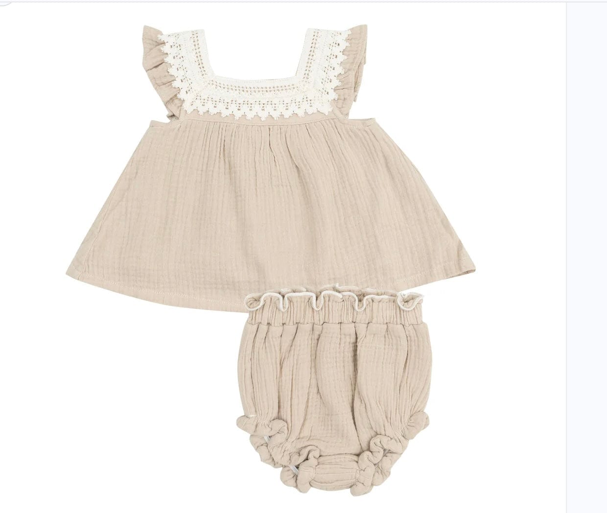 Angel Dear Tan Muslin Sundress