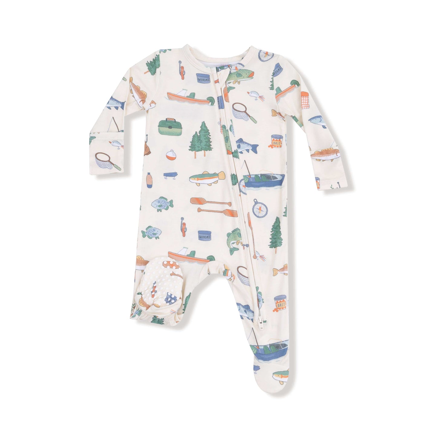 Angel Dear Angel Dear 2 Way Zipper Footie in Fishing Things