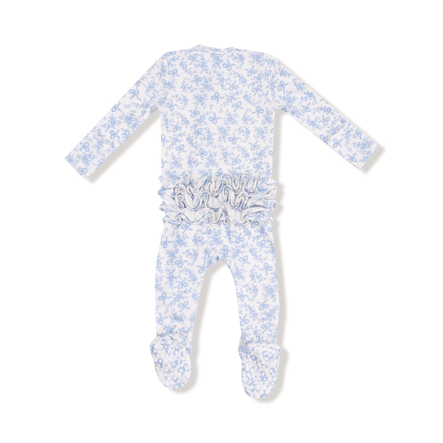 Angel Dear Angel Dear 2 Way Zipper Ruffle Back Footie in Romi Floral