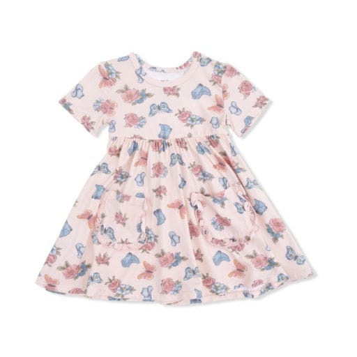 ANGEL DEAR Angel Dear Girls Girls-dresses Country Girl Boots - Twirly Dress With Ruffle Pockets