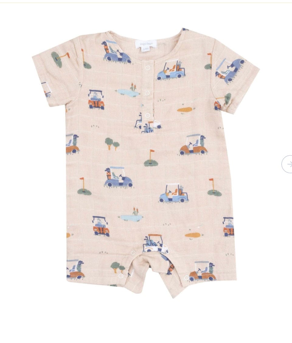 Angel Dear Golf Cart Cuties Oatmilk Henley Shortall