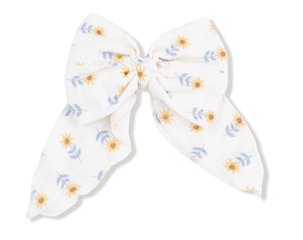Angel Dear Western Sunflower Bow with Tails Clip In