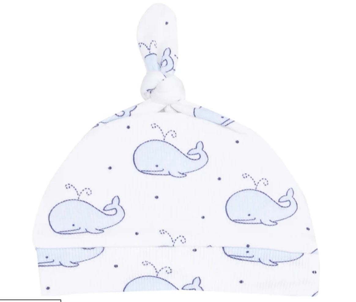 angel dear Knotted Hat - Bubbly Whale Blue