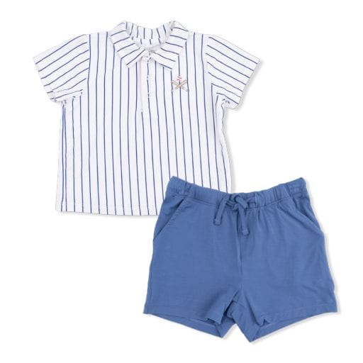 ANGEL DEAR Angel Dear Boys Infant Boys-sets Baseball Stripe - Polo With Everyday Short