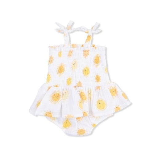 ANGEL DEAR Angel Dear Girls Infant Girls-bubbles Happy Suns - Smocked Bubble With Skirt