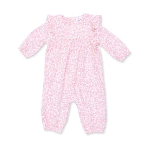 ANGEL DEAR Angel Dear Girls Infant Girls-bubbles/dress/rompers/sets Baby Woodland - Ruffle Sleeve Snap Romper