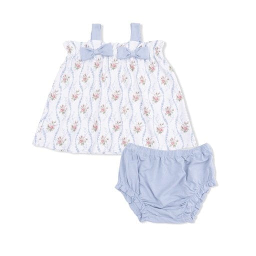 ANGEL DEAR Angel Dear Girls Infant Girls-sets Heirloom Rose Stripe - Top With Bows And Ruffle Leg Bloomer