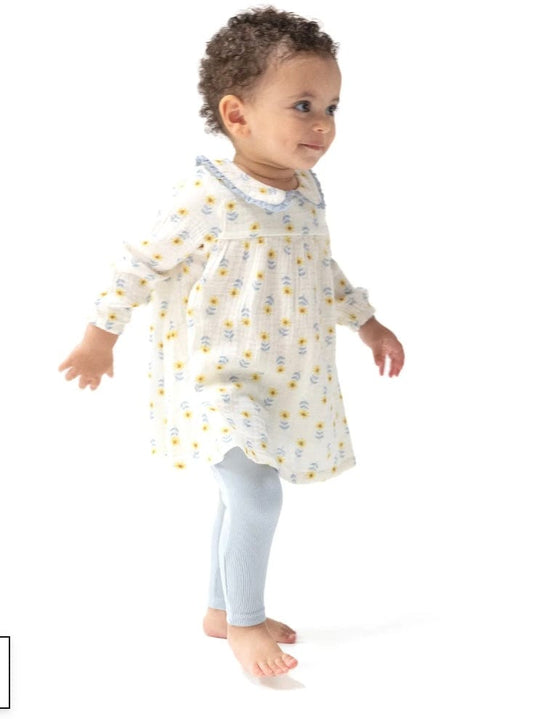 Angel Dear Western Sunflower Peter Pan Collar Dress & Leggings