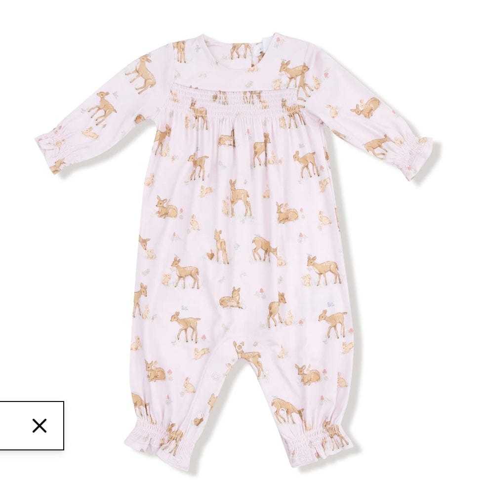 Angel Dear Little Fawn smocked Romper