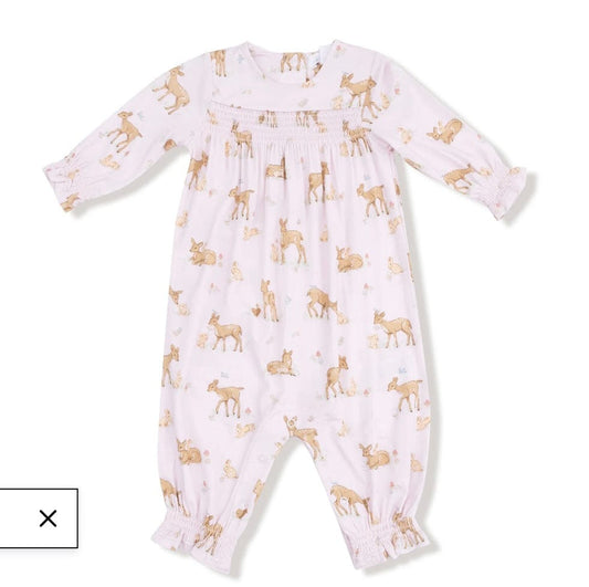 Angel Dear Little Fawn smocked Romper