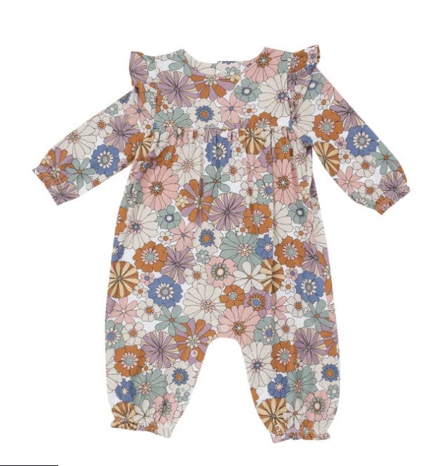 Angel Dear RUFFLE SLEEVE ROMPER BRIGHTON FLORAL