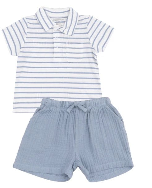 Angel Dear French Stirpe Polo & Short Blue