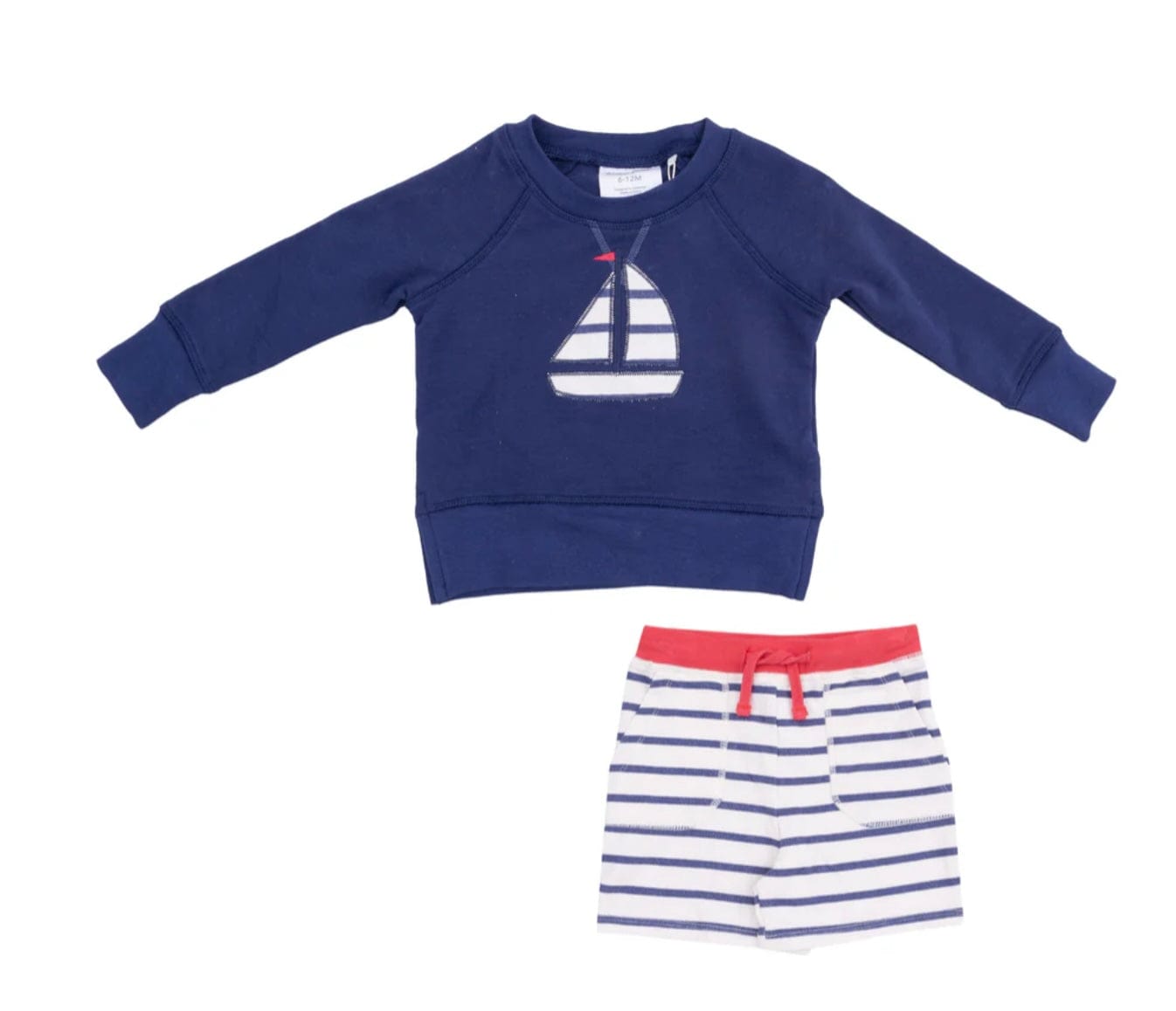 Angel Dear Raglan Sweatshirt & Short - Sailboat French Terry