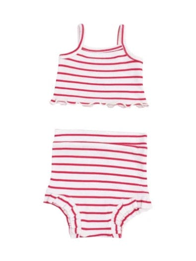Angel Dear TANK TOP & HIGH WAISTED SHORT -STRIPE VINTAGE RED