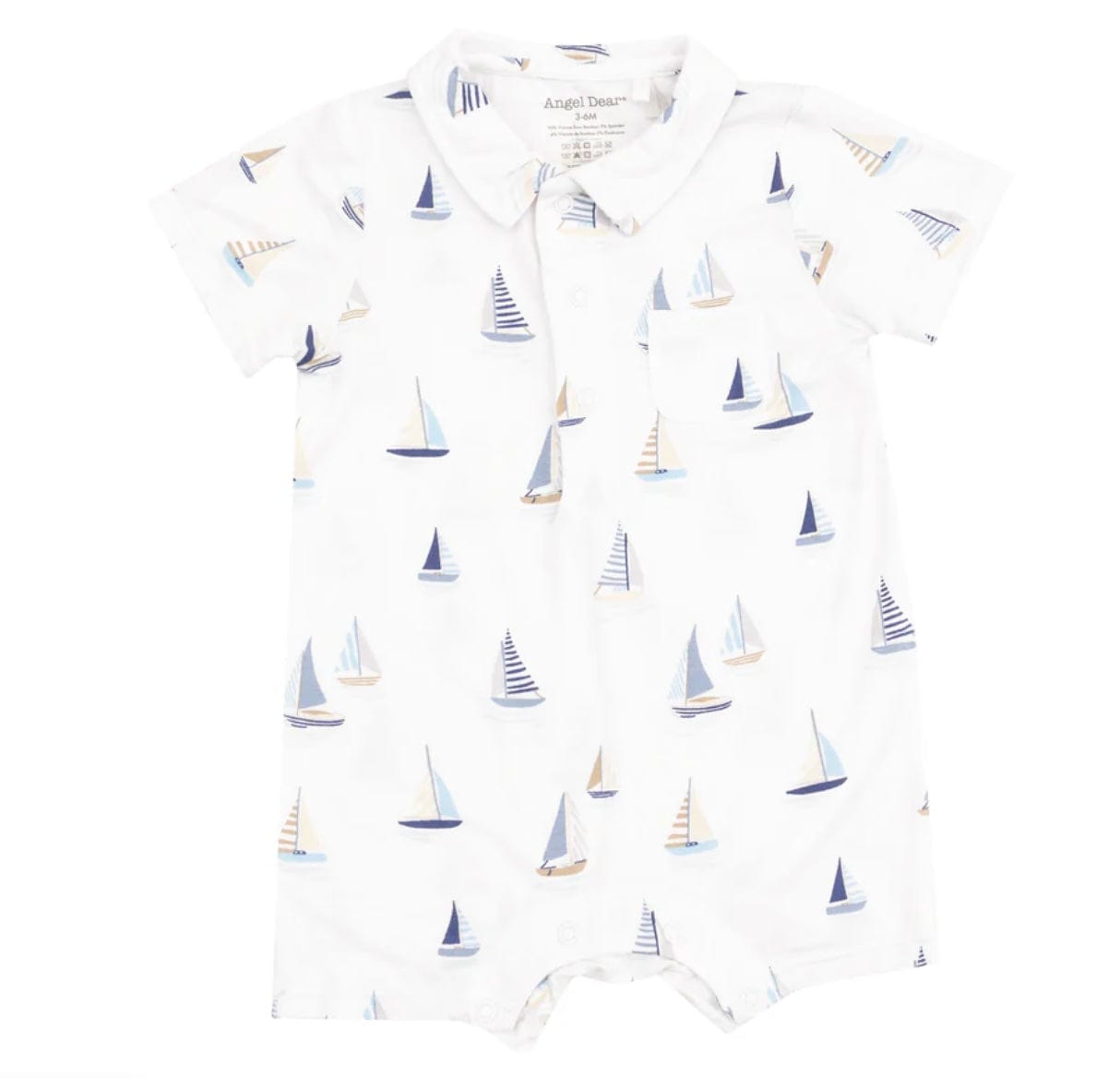 Angel Dear Polo Shortie Sailboats Blue