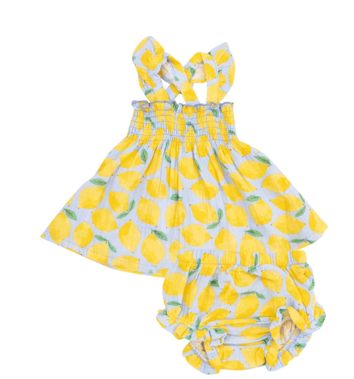 Angel Dear Sunny lemons Ruffle Strap smocked