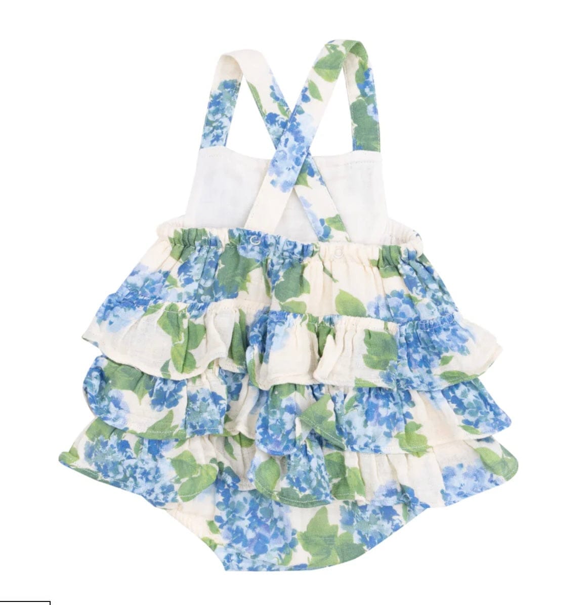 Angel Dear Ruffle Sunsuit - Watercolor Hydrangeas