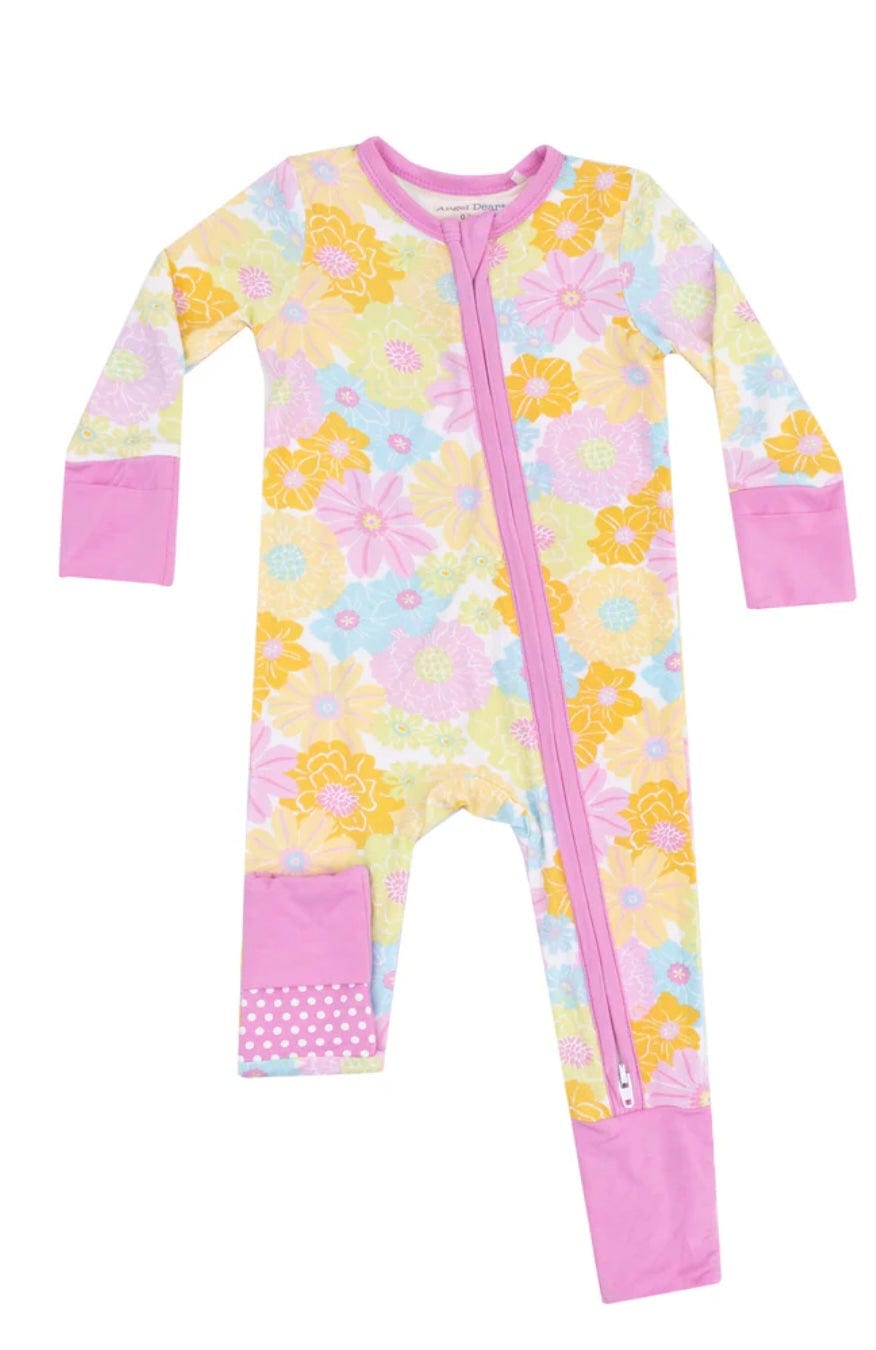 Angel Dear 2 Way Zipper Romper - Sunny Dahlias