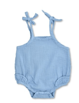 Apple Park Muslin Ruffle Romper with Ties