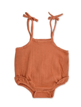 Apple Park Muslin Ruffle Romper with Ties