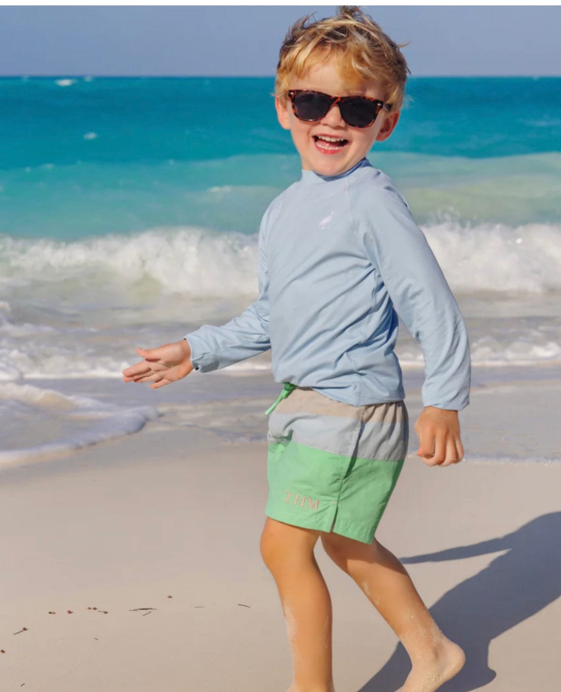 BEAUFORT BONNET Walker`s Wave Swim Shirt Buckhead Blue