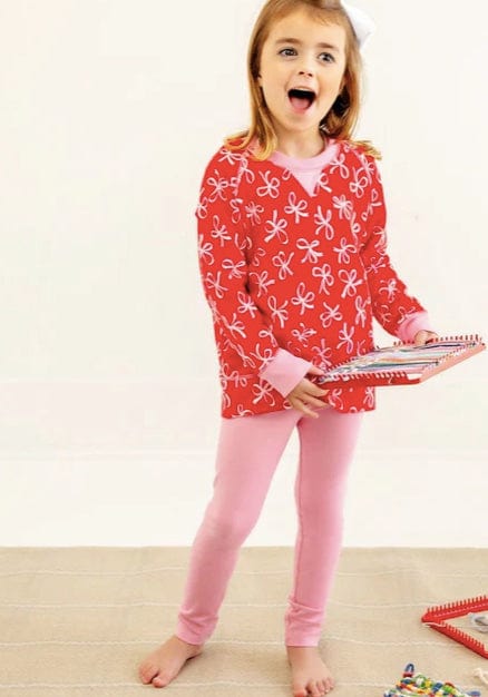 BEAUFORT BONNET Cassidy Comfy Crewneck Bustling Bows with Hamptons Hot Pink