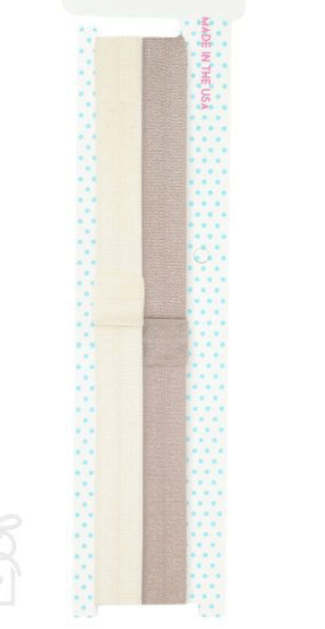 Beyond Creations Default Bow Elastic Headbands (2Pk) Tan and White Infant 3-18M Antique White/Oatmeal