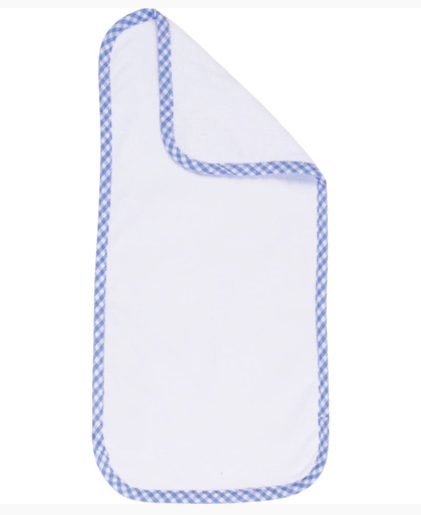 Blanks Boutique White/blue trim Burp Cloth