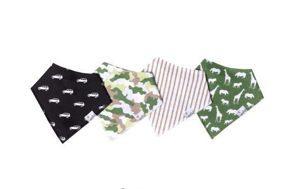 Copper Pearl Default Safari Baby Bandana Bib Set (4-pack)