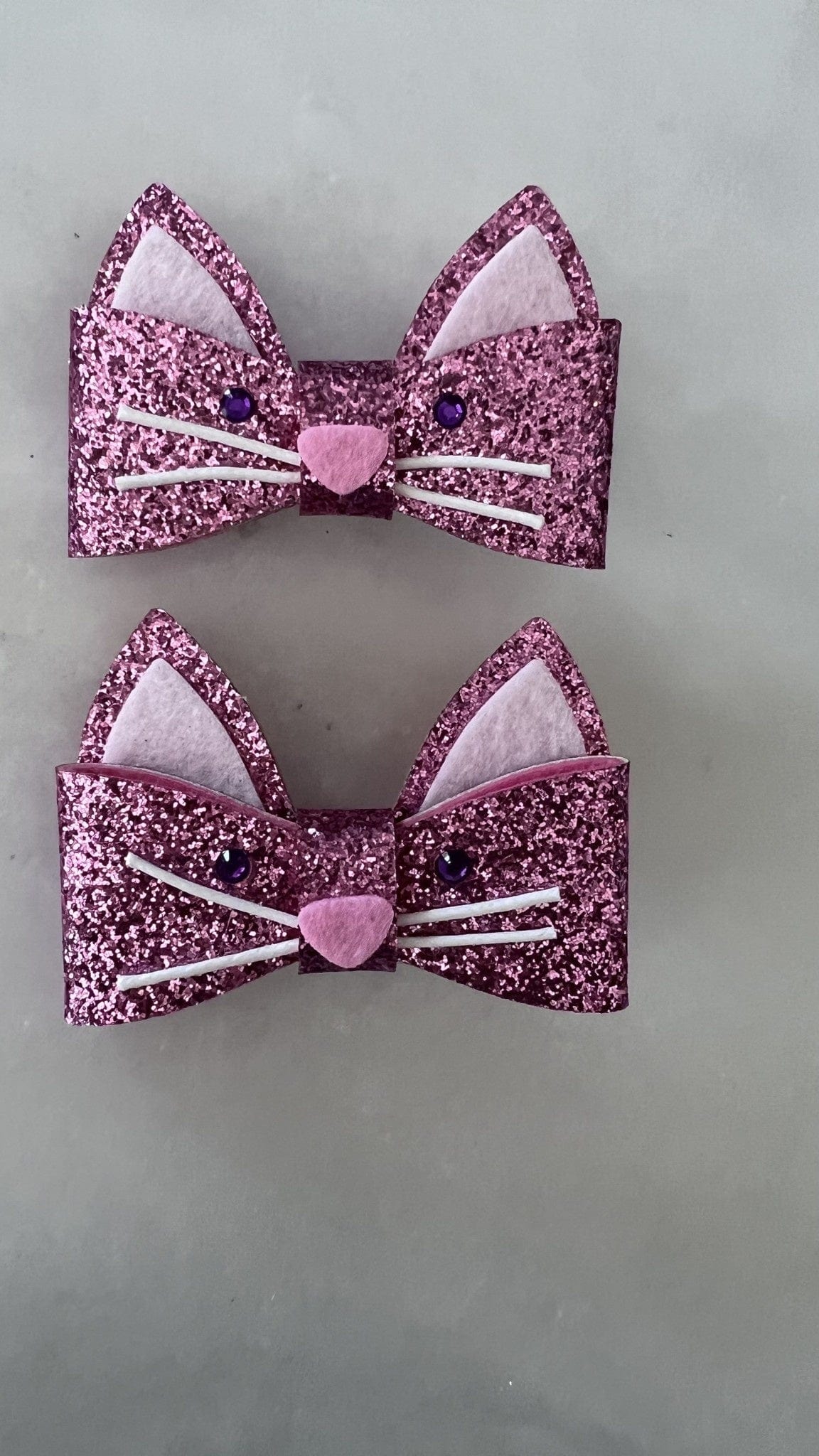 Crystal Works Glitter Kitty Cat Hair Clip Set