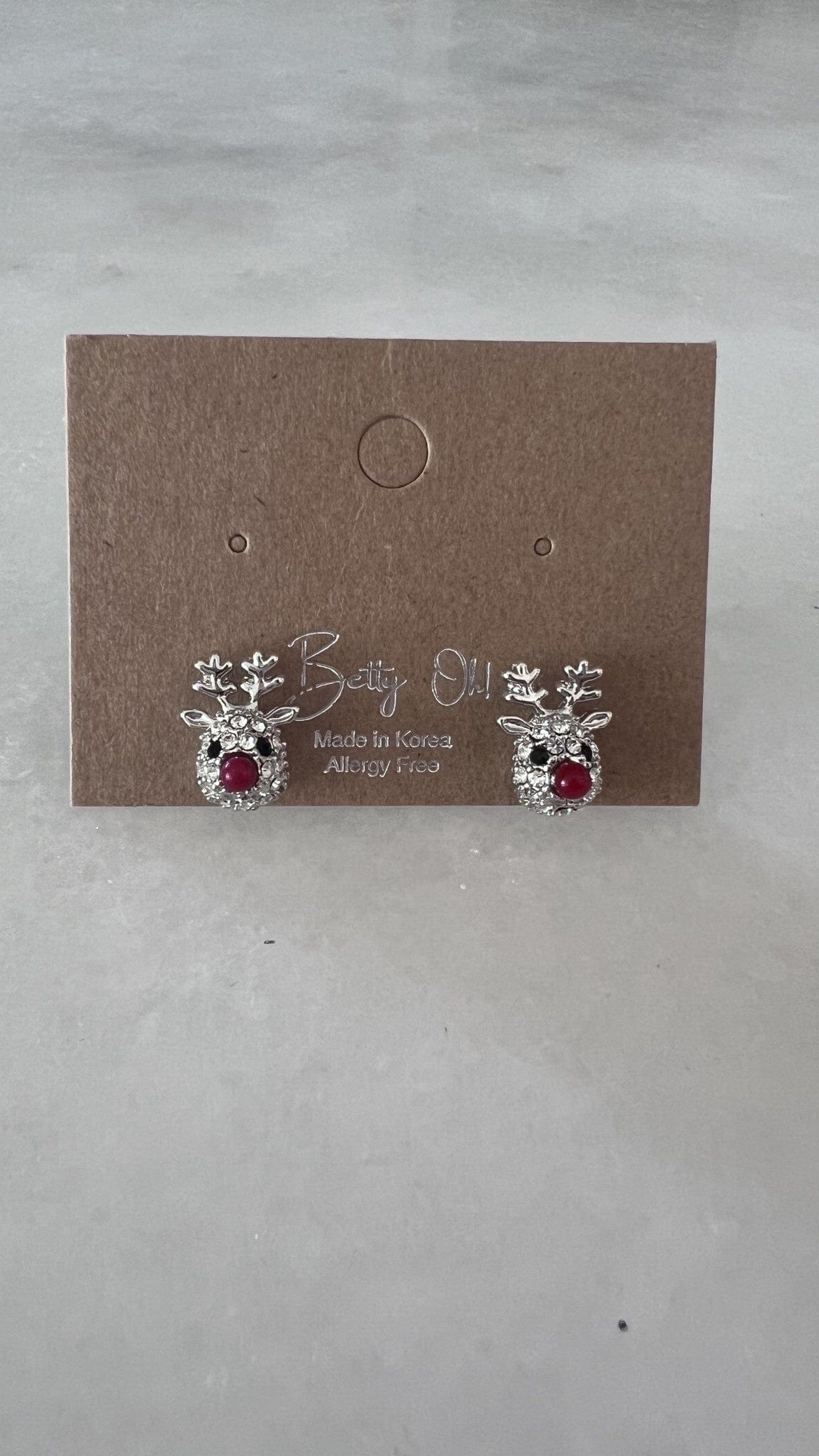 Crystal Works Reindeer Earrings Allergy Free