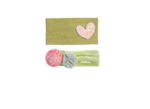 Dear Ellie Heart & Pom Pom 2 Clip Set