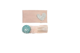 Dear Ellie Heart & Pom Pom 2 Clip Set