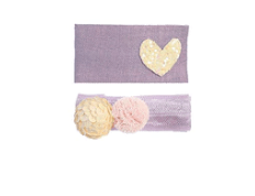 Dear Ellie Heart & Pom Pom 2 Clip Set