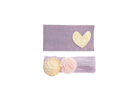 Dear Ellie Heart & Pom Pom 2 Clip Set