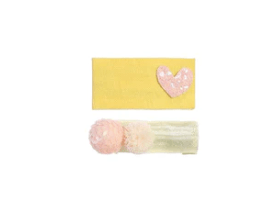 Dear Ellie Heart & Pom Pom 2 Clip Set