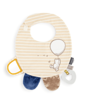 Demdaco Tan & Blue Activity Bib