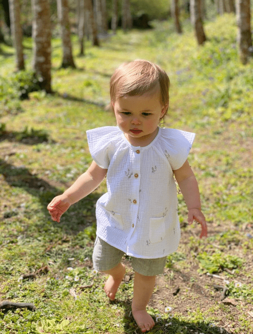 Ettie & H LOWENA WHITE KITES GAUZE BLOUSE