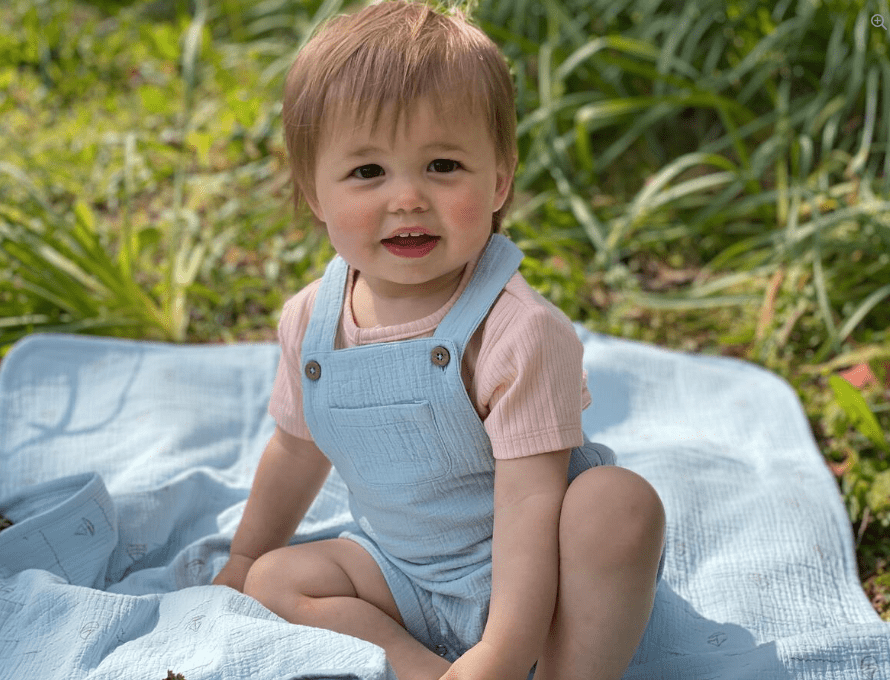 Ettie & H WELLA GAUZE BLUE OVERALLS