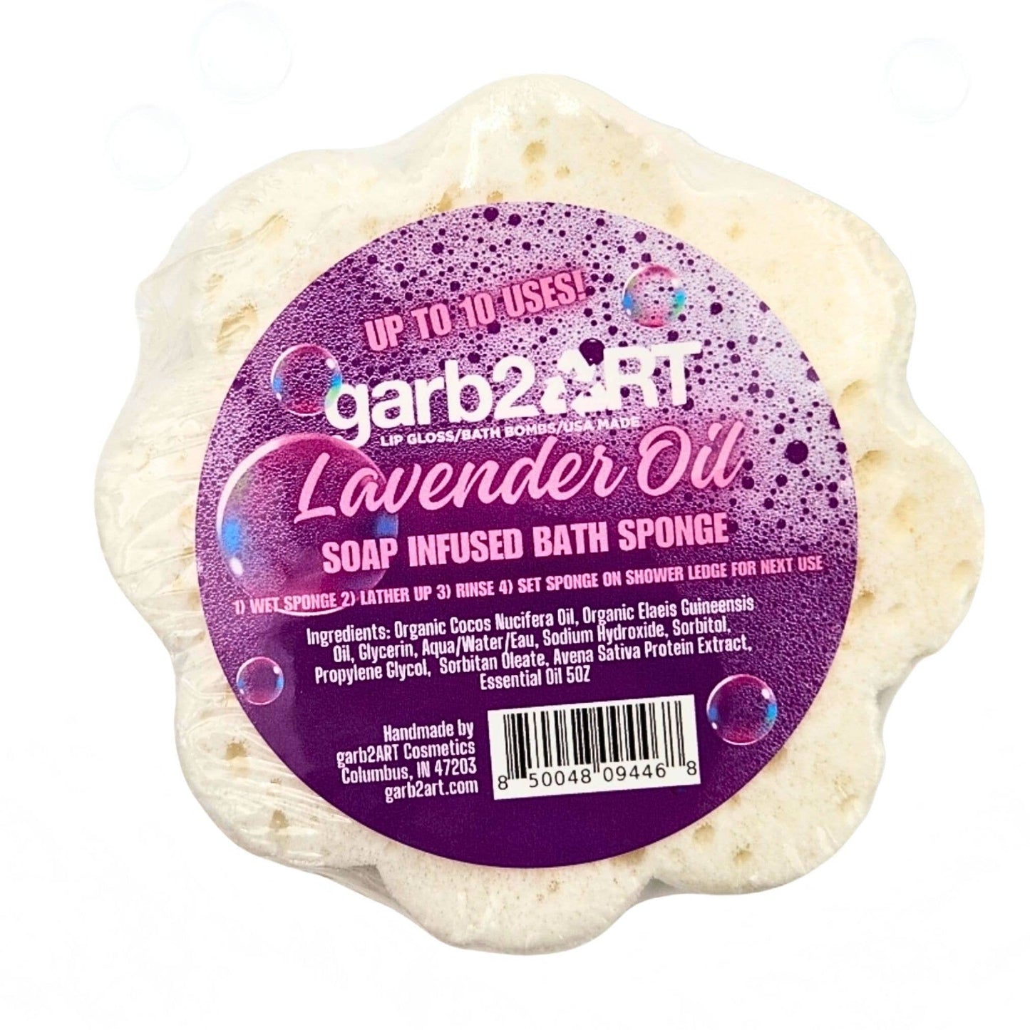garb2ART Infused Soap Sponge | Lavender LASOAP