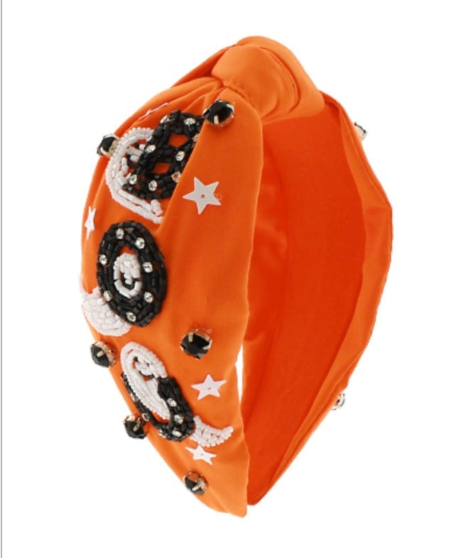 Golden Stella orange Boo & ghost Halloween Theme bead headband