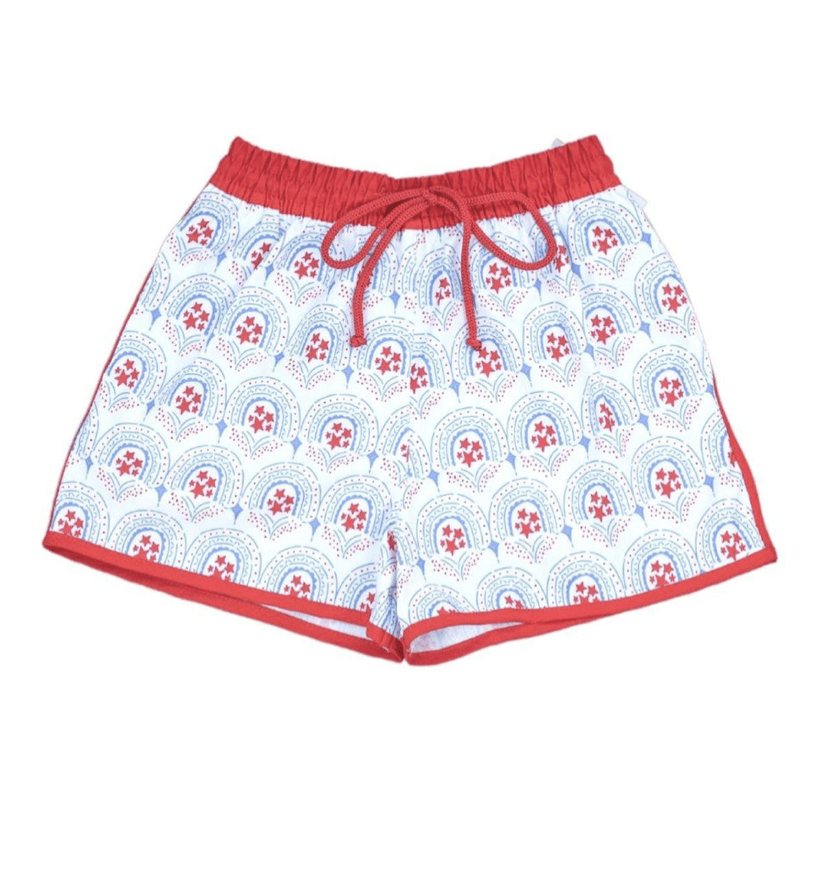 Grace and james Star-Spangled Boys Swim Trunks