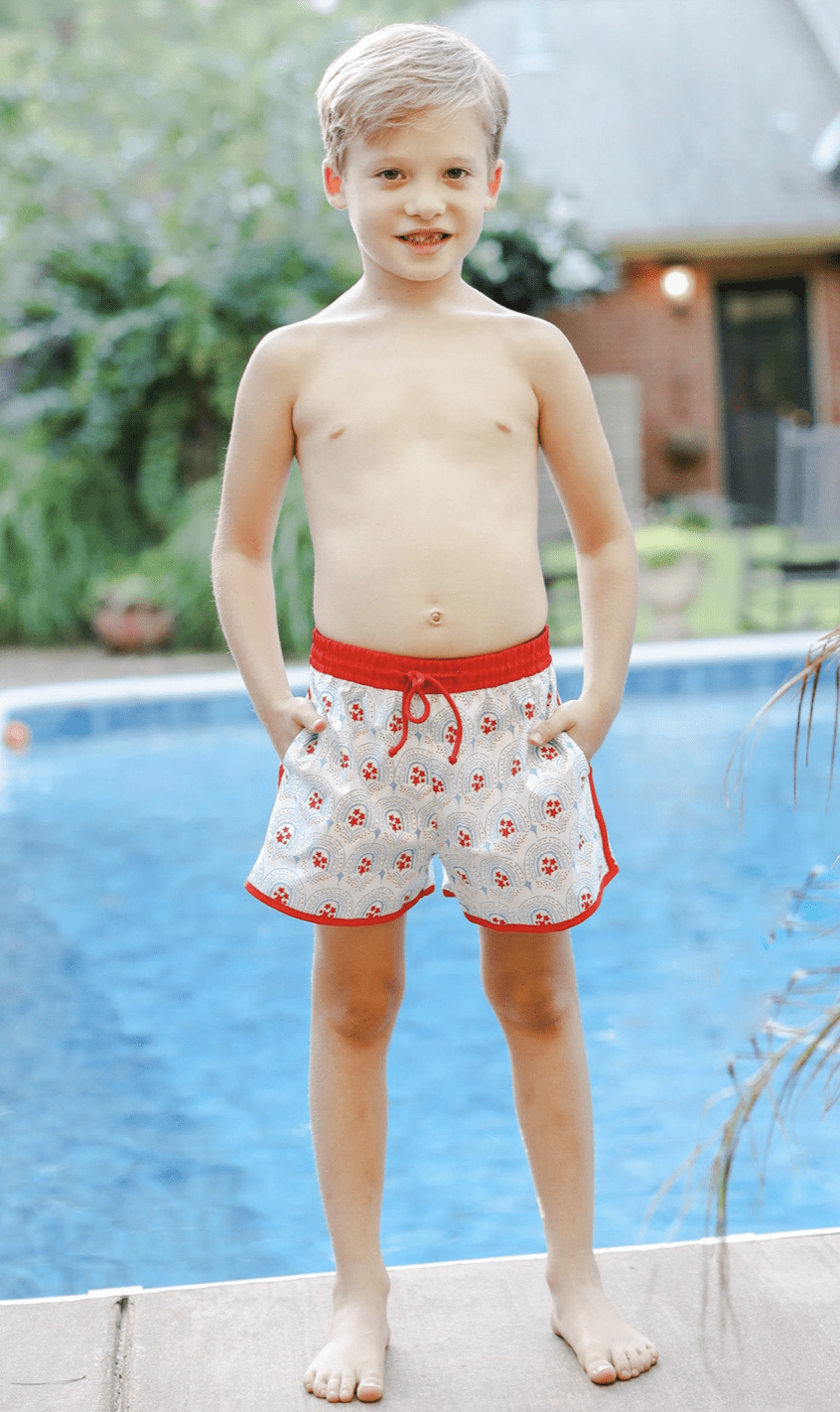 Grace and james Star-Spangled Boys Swim Trunks
