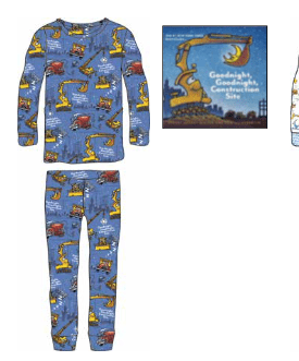 Hatley Little Blue House Inc. Books to Bed Goodnight Construction LS PJ's