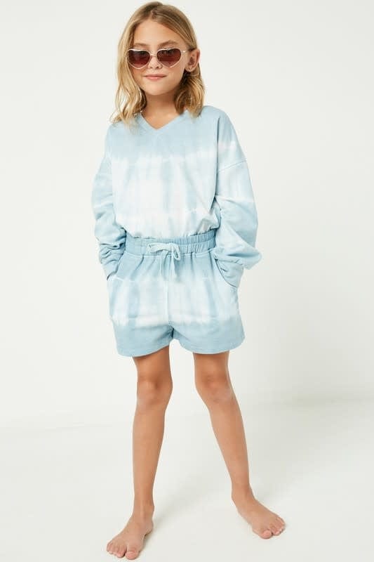 Hayden Girls Girls Garment Tie Dyed V Neck L/S Top